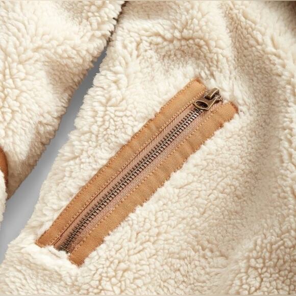 Faherty Montana Moto Shearling Jacket (size S) - Picture 3 of 7